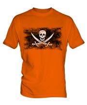 Pirate Distressed Flag Mens T-Shirt