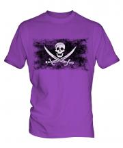 Pirate Distressed Flag Mens T-Shirt