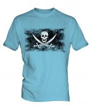 Pirate Distressed Flag Mens T-Shirt