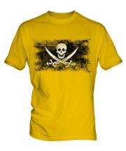Pirate Distressed Flag Mens T-Shirt
