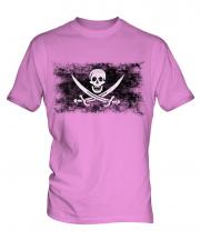 Pirate Distressed Flag Mens T-Shirt