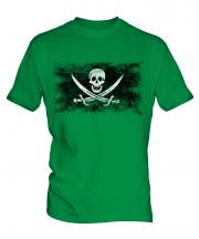 Pirate Distressed Flag Mens T-Shirt