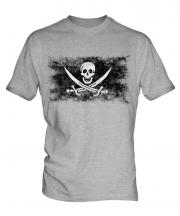 Pirate Distressed Flag Mens T-Shirt