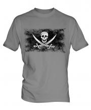 Pirate Distressed Flag Mens T-Shirt