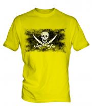 Pirate Distressed Flag Mens T-Shirt