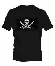Pirate Distressed Flag Mens T-Shirt