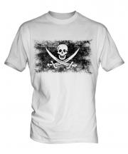 Pirate Distressed Flag Mens T-Shirt
