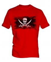 Pirate Distressed Flag Mens T-Shirt