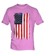 Stars And Stripes Grunge Flag Mens T-Shirt