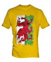 Wales Grunge Flag Mens T-Shirt