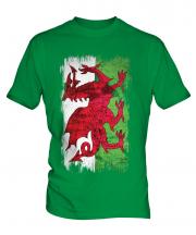 Wales Grunge Flag Mens T-Shirt