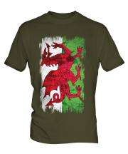 Wales Grunge Flag Mens T-Shirt