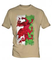 Wales Grunge Flag Mens T-Shirt