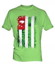 Abkhazia Grunge Flag Mens T-Shirt