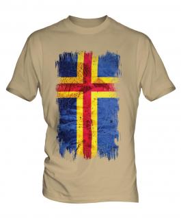 Aland Grunge Flag Mens T-Shirt