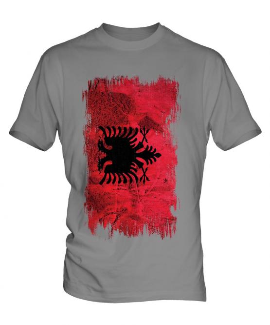 Albania Grunge Flag Mens T-Shirt