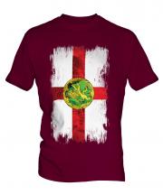 Alderney Grunge Flag Mens T-Shirt