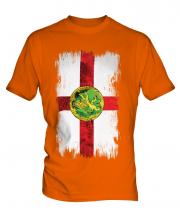 Alderney Grunge Flag Mens T-Shirt