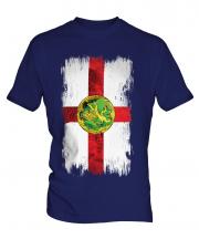 Alderney Grunge Flag Mens T-Shirt