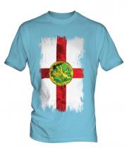 Alderney Grunge Flag Mens T-Shirt