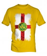Alderney Grunge Flag Mens T-Shirt