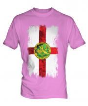 Alderney Grunge Flag Mens T-Shirt