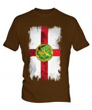 Alderney Grunge Flag Mens T-Shirt