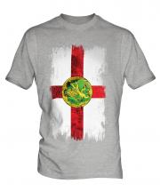 Alderney Grunge Flag Mens T-Shirt