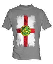 Alderney Grunge Flag Mens T-Shirt