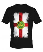 Alderney Grunge Flag Mens T-Shirt