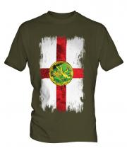 Alderney Grunge Flag Mens T-Shirt