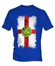 Alderney Grunge Flag Mens T-Shirt