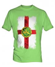 Alderney Grunge Flag Mens T-Shirt