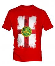 Alderney Grunge Flag Mens T-Shirt