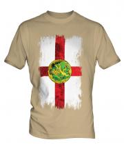 Alderney Grunge Flag Mens T-Shirt