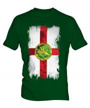 Alderney Grunge Flag Mens T-Shirt