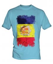 Andorra Grunge Flag Mens T-Shirt