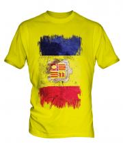 Andorra Grunge Flag Mens T-Shirt