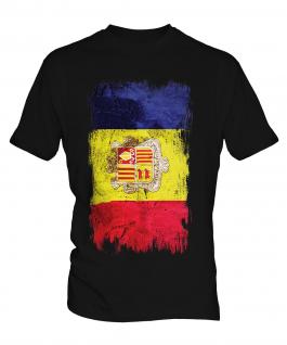Andorra Grunge Flag Mens T-Shirt