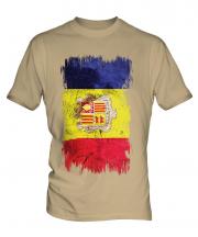 Andorra Grunge Flag Mens T-Shirt