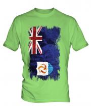Anguilla Grunge Flag Mens T-Shirt