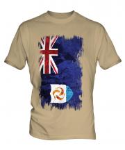 Anguilla Grunge Flag Mens T-Shirt