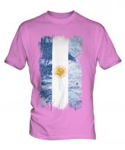 Argentina Grunge Flag Mens T-Shirt