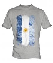 Argentina Grunge Flag Mens T-Shirt