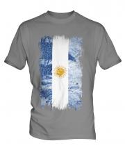 Argentina Grunge Flag Mens T-Shirt