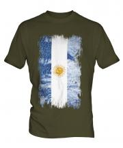 Argentina Grunge Flag Mens T-Shirt