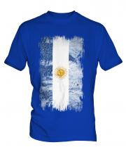 Argentina Grunge Flag Mens T-Shirt
