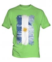 Argentina Grunge Flag Mens T-Shirt