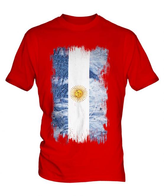 Argentina Grunge Flag Mens T-Shirt