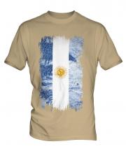 Argentina Grunge Flag Mens T-Shirt